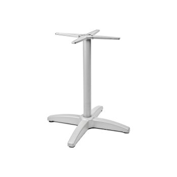 Chrome X shaped table base for commercial table tops