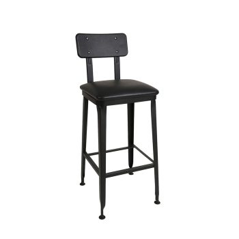 Portland commercial metal barstool wood seat and back