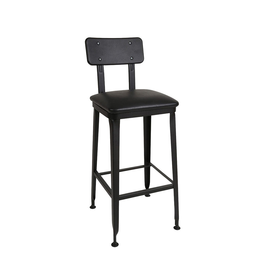Portland commercial metal barstool wood seat and back