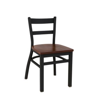 Nesting slat back commercial metal chair stackable wood seat