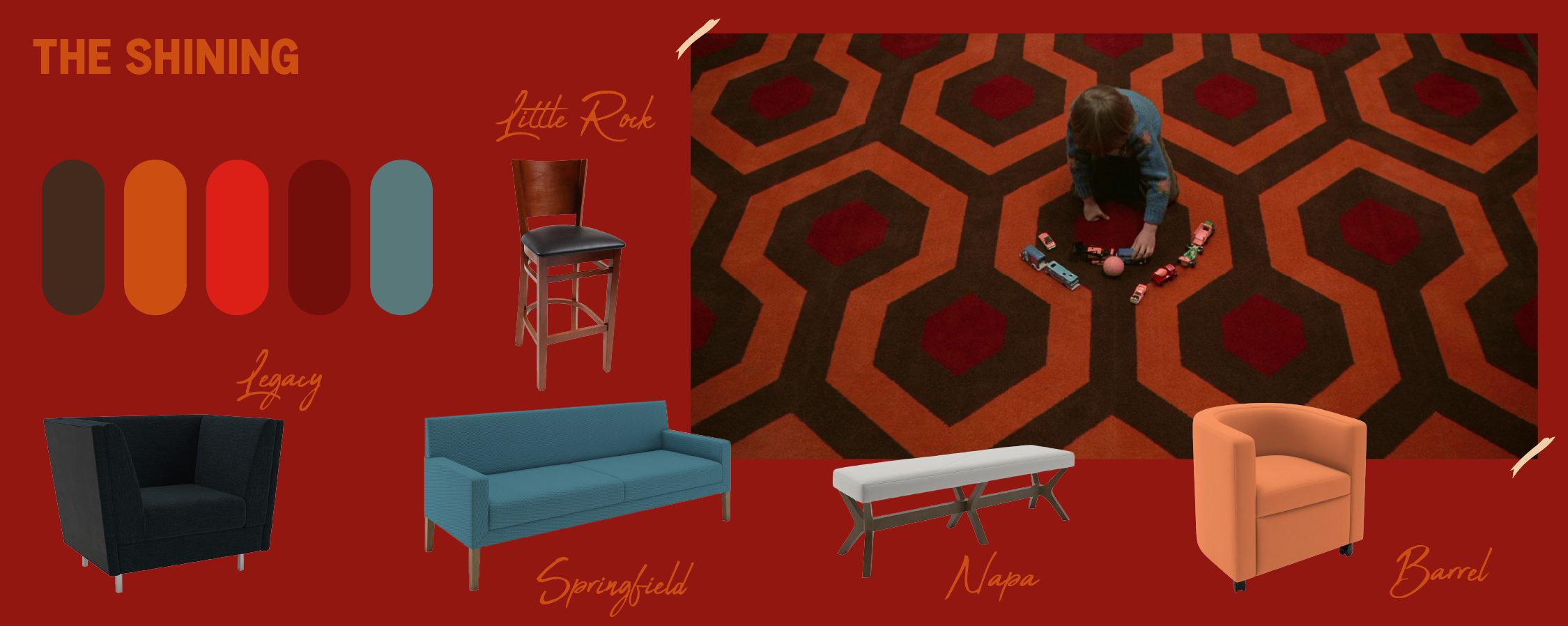 The Shining interior design furniture styles